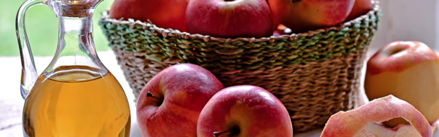 Apple vinegar Bottle of organic apple vinegar 