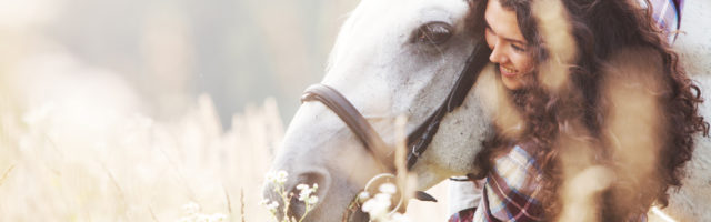 Horse Portrait of a woman with a horse 