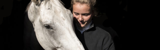 Young Woman By Horse Against Black Background Photo taken in Johannesburg, South Africa 