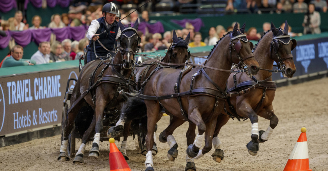 Leipzig - Partner Pferd 2020, EXELL Boyd (AUS), Bajnok, Barny 68 Demi, Orias, Rocket 123 Leipzig - Partner Pferd 2020 TR Leipzig - Partner Pferd 2020, EXELL Boyd AUS, Bajnok, Barny 68 Demi, Orias, Rocket 123 Leipzig - Partner Pferd 2020 TRAVEL CHARME Hotels & Resorts Trophy FEI Driving World Cup FEI World Cup Qualifikation der Vierspänner Zeithindernisfahren für Vierspänner, international 19. Januar 2020 - *** Leipzig Partner Horse 2020, EXELL Boyd AUS , Bajnok, Barny 68 Demi, Orias, Rocket 123 Leipzig Partner Horse 2020 TRAVEL CHARME Hotels Resorts Trophy FEI Driving World Cup FEI World Cup Qualification of the four-in-hand drivers Time obstacle driving for four-in-hand drivers, international 19 January 2020 